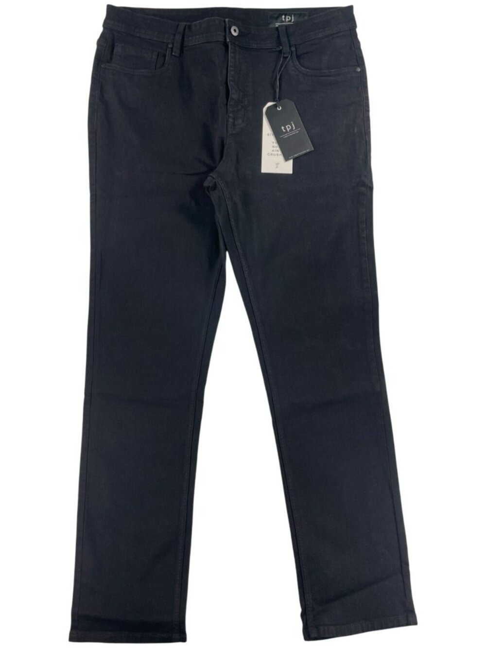 TPJ Slim Thick Bandit Black Jeans 38 X 34 Cotton Blend Straight Fit New With Tag